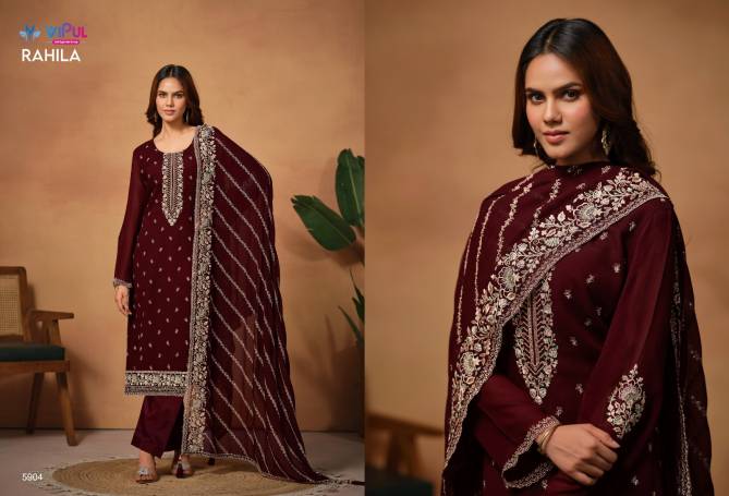 Rahila By Vipul 5901 To 5904 Embroidery Silk Georgette Salwar Kameez Wholesale Market In Surat 